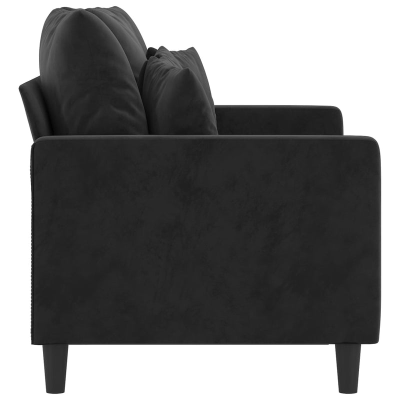 2-Sitzer-Sofa Schwarz 120 cm Samt