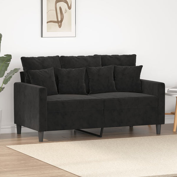 2-Sitzer-Sofa Schwarz 120 cm Samt