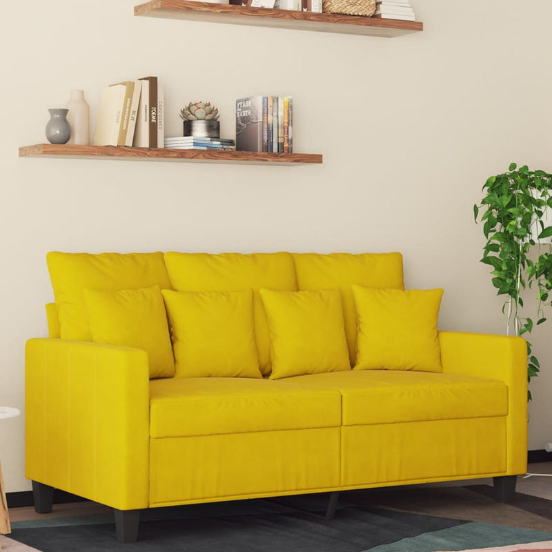 2-Sitzer-Sofa Gelb 120 cm Samt