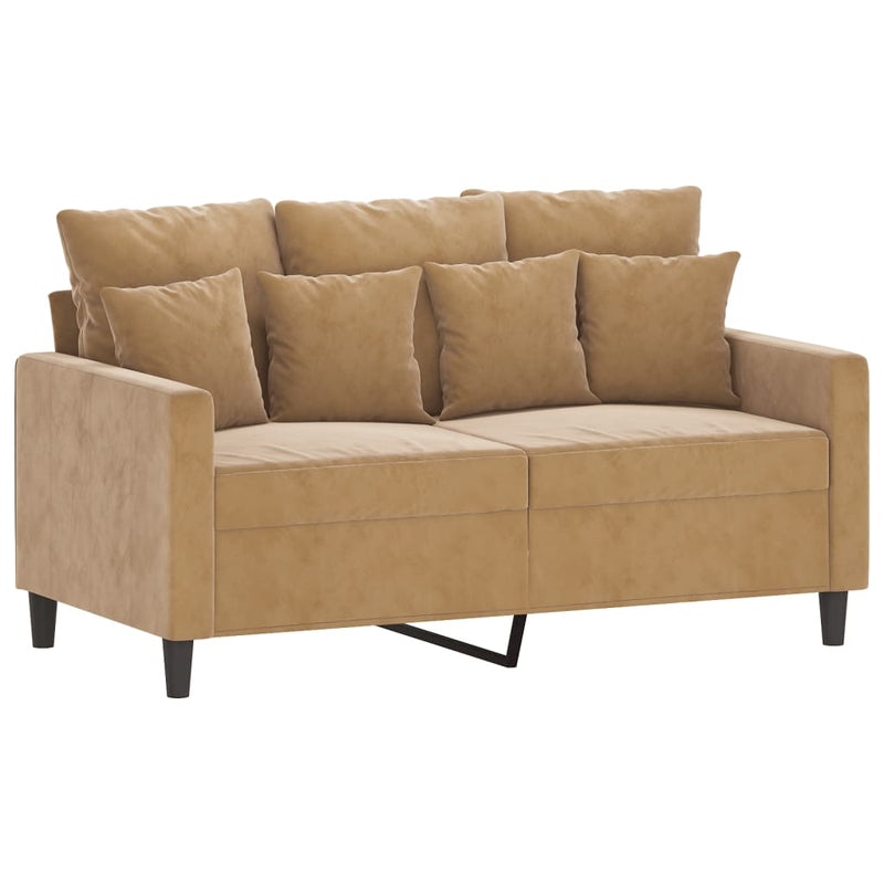 2-Sitzer-Sofa Braun 120 cm Samt