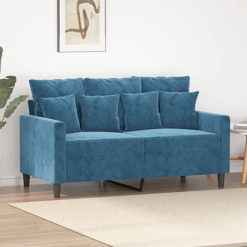 2-Sitzer-Sofa Blau 120 cm Samt