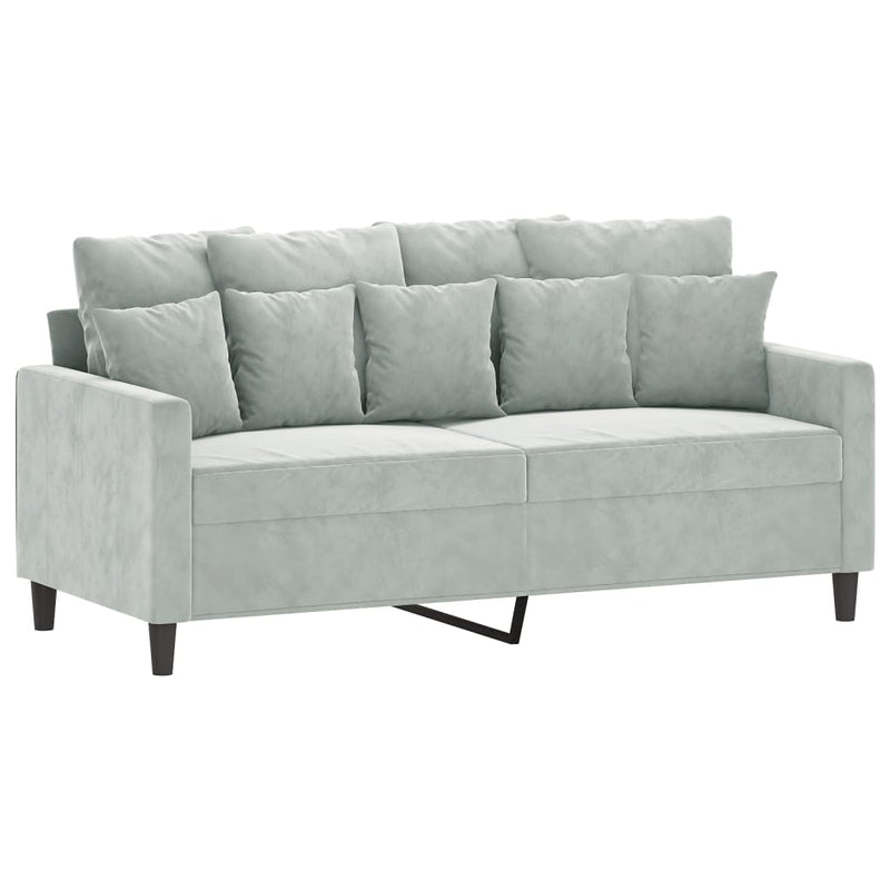 2-Sitzer-Sofa Hellgrau 140 cm Samt