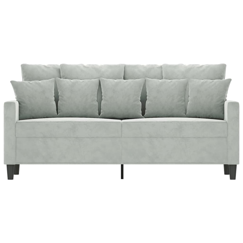 2-Sitzer-Sofa Hellgrau 140 cm Samt