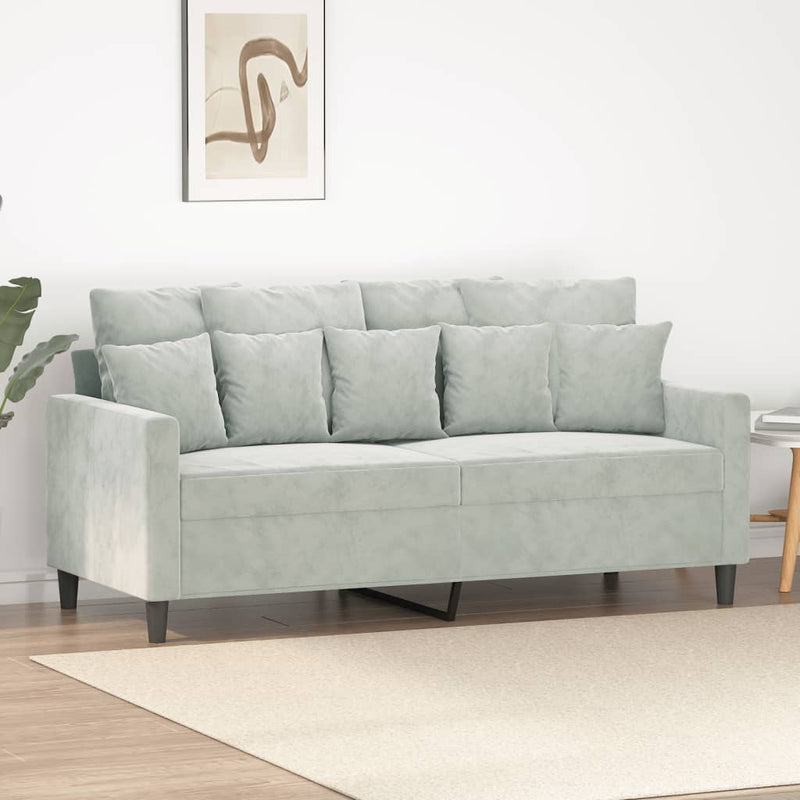 2-Sitzer-Sofa Hellgrau 140 cm Samt