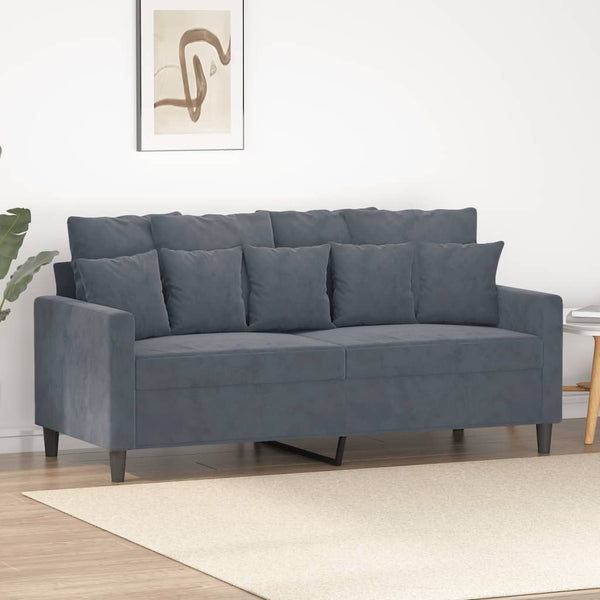 2-Sitzer-Sofa Dunkelgrau 140 cm Samt