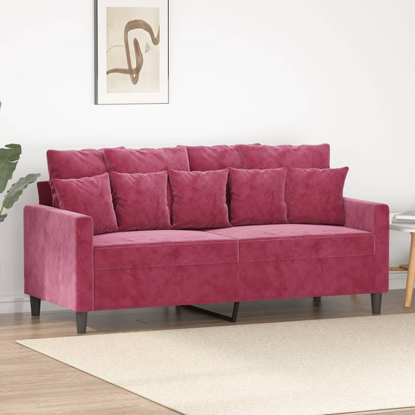 2-Sitzer-Sofa Weinrot 140 cm Samt