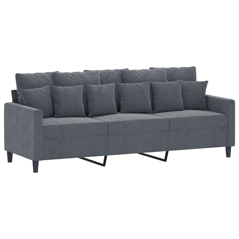 3-Sitzer-Sofa Dunkelgrau 180 cm Samt