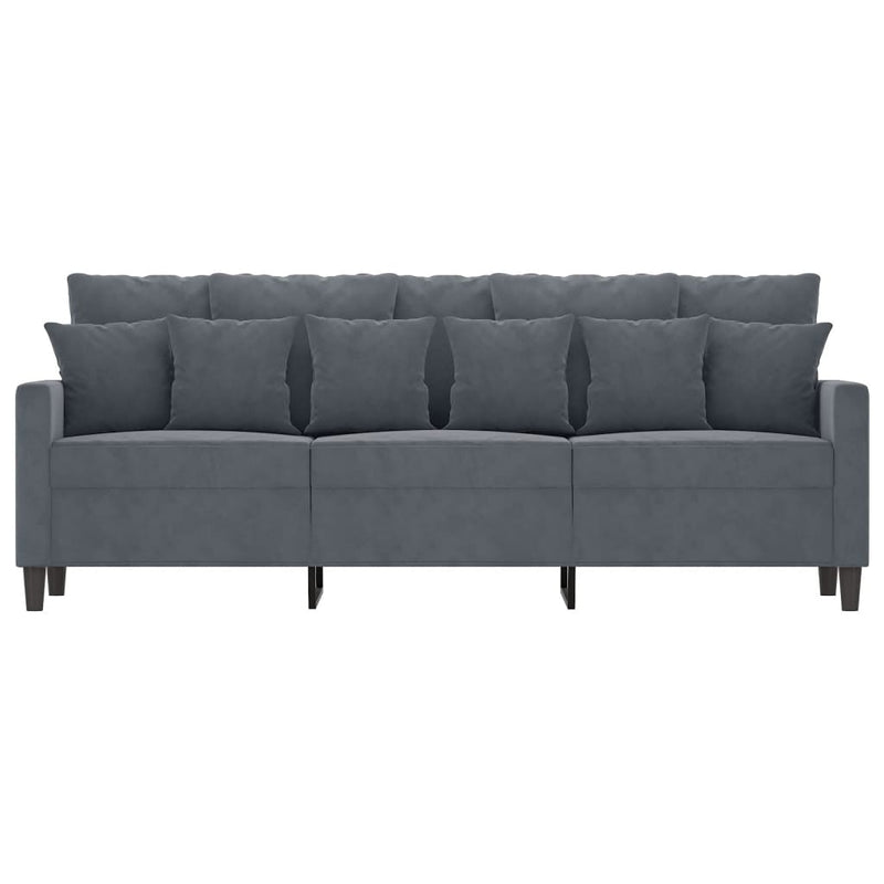 3-Sitzer-Sofa Dunkelgrau 180 cm Samt