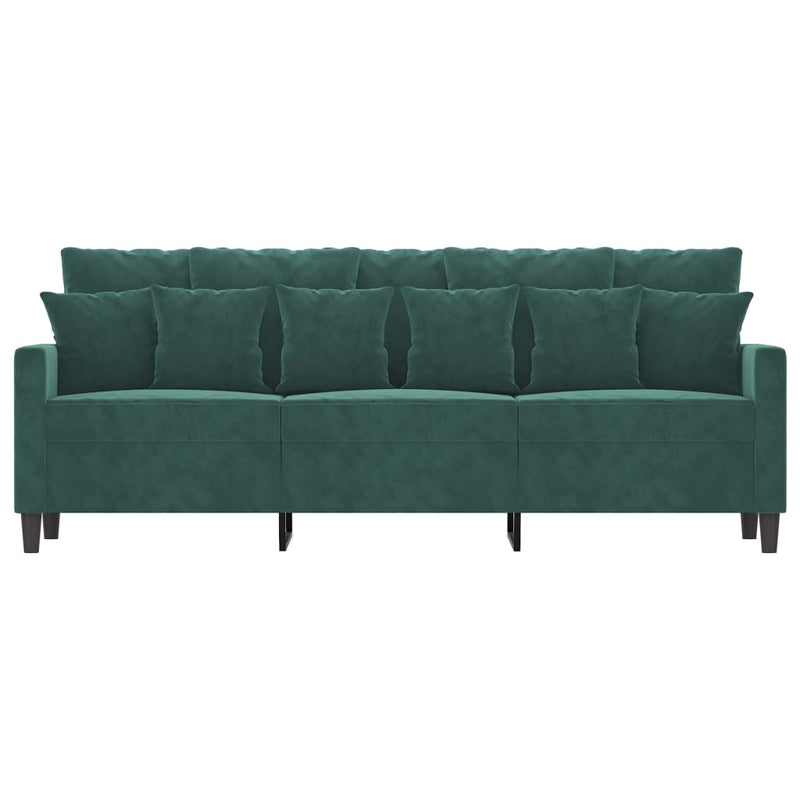 3-Sitzer-Sofa Dunkelgrün 180 cm Samt