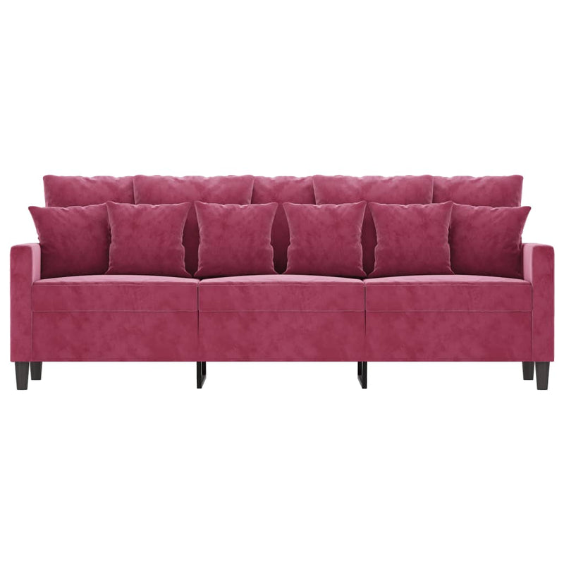 3-Sitzer-Sofa Weinrot 180 cm Samt