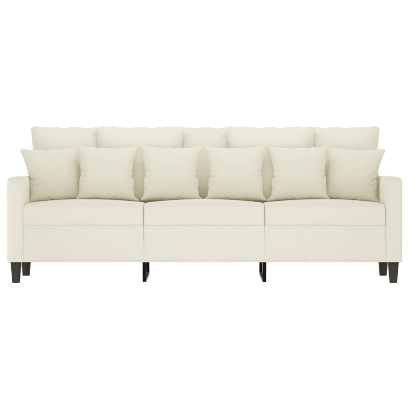 3-Sitzer-Sofa Creme 180 cm Samt