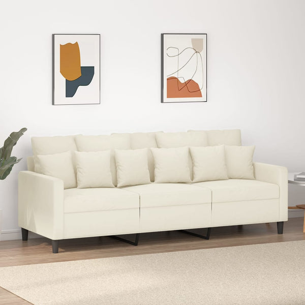 3-Sitzer-Sofa Creme 180 cm Samt