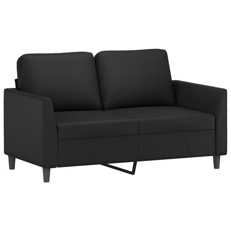 2-Sitzer-Sofa Schwarz 120 cm Kunstleder