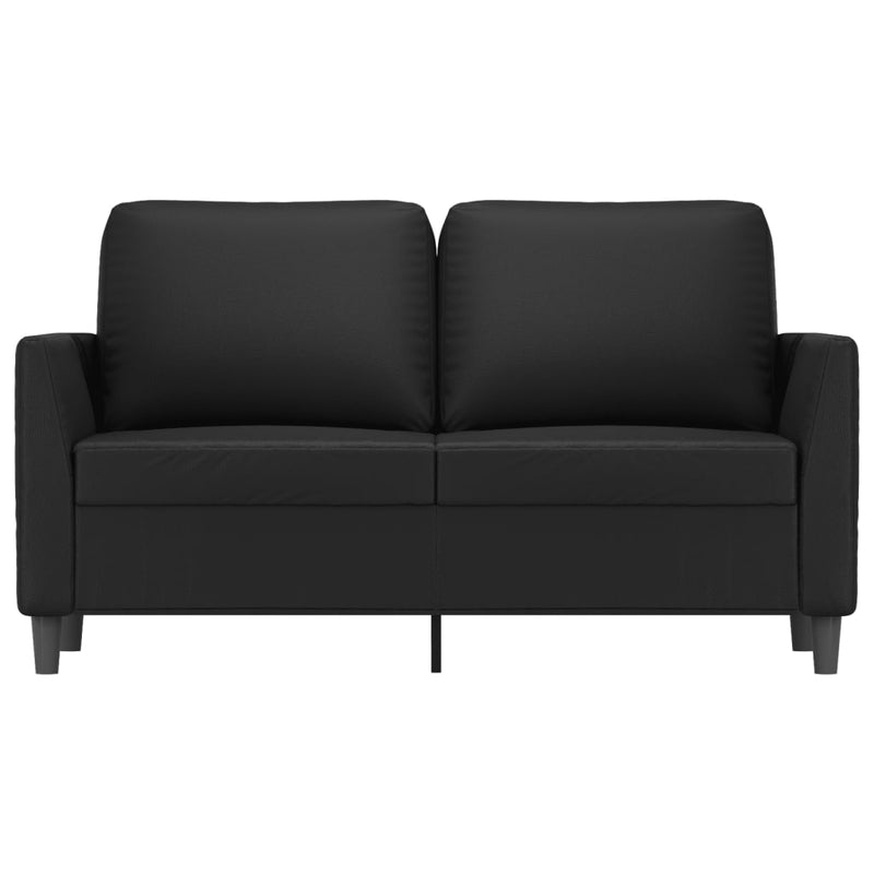 2-Sitzer-Sofa Schwarz 120 cm Kunstleder