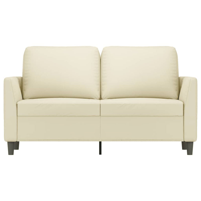 2-Sitzer-Sofa Creme 120 cm Kunstleder