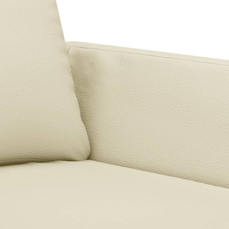 2-Sitzer-Sofa Creme 120 cm Kunstleder