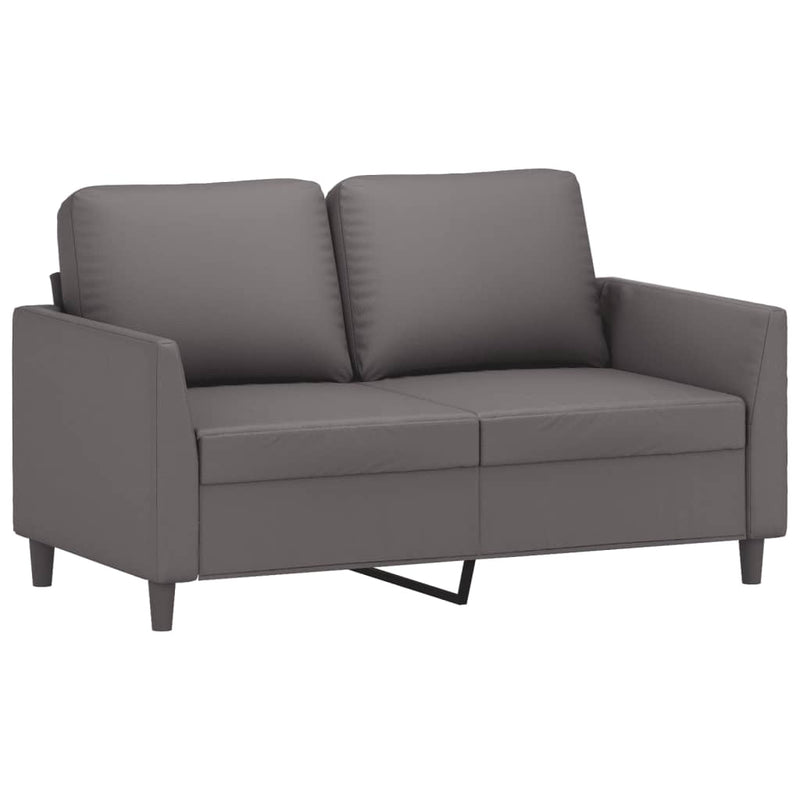 2-Sitzer-Sofa Grau 120 cm Kunstleder