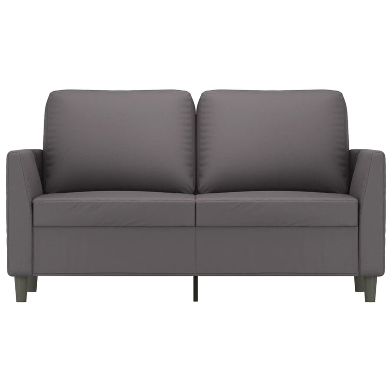 2-Sitzer-Sofa Grau 120 cm Kunstleder