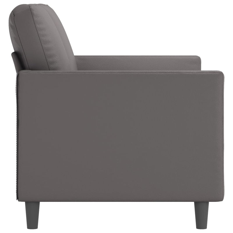 2-Sitzer-Sofa Grau 120 cm Kunstleder