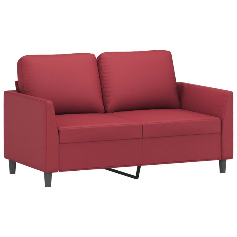 2-Sitzer-Sofa Weinrot 120 cm Kunstleder