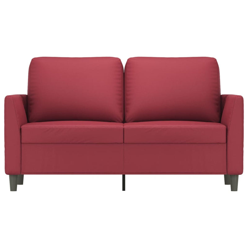 2-Sitzer-Sofa Weinrot 120 cm Kunstleder