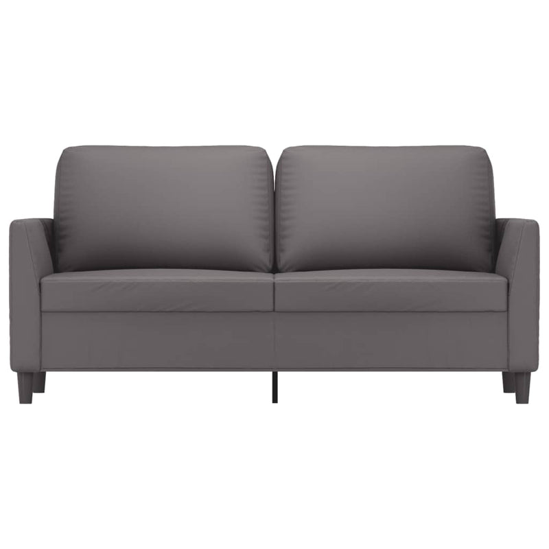 2-Sitzer-Sofa Grau 140 cm Kunstleder