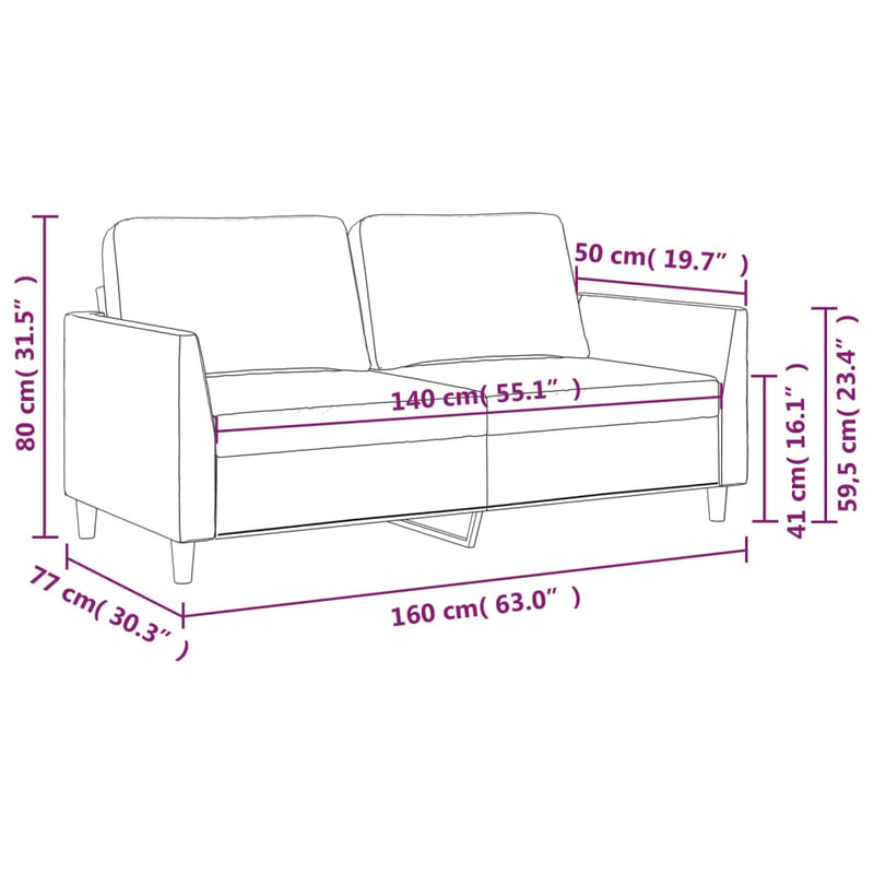 2-Sitzer-Sofa Weinrot 140 cm Kunstleder