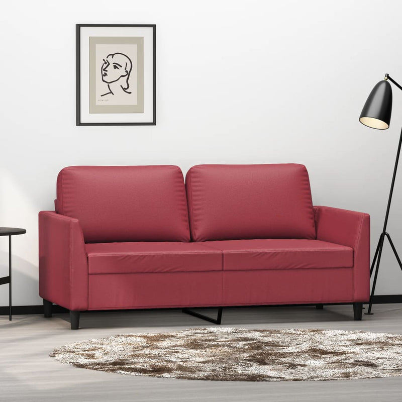 2-Sitzer-Sofa Weinrot 140 cm Kunstleder