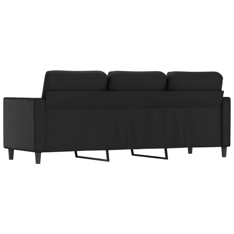 3-Sitzer-Sofa Schwarz 180 cm Kunstleder