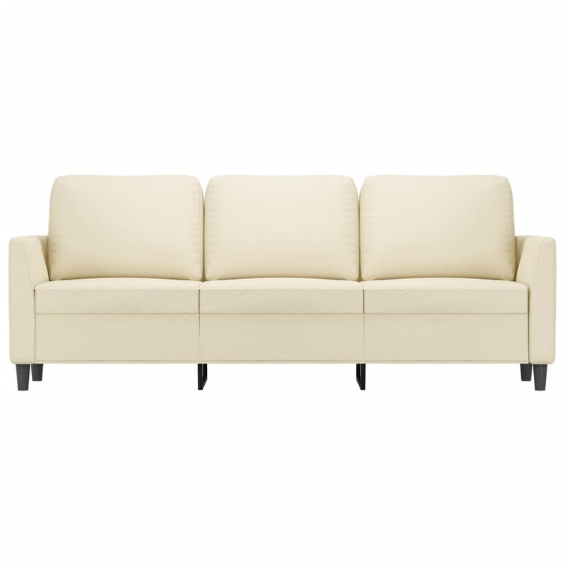 3-Sitzer-Sofa Creme 180 cm Kunstleder