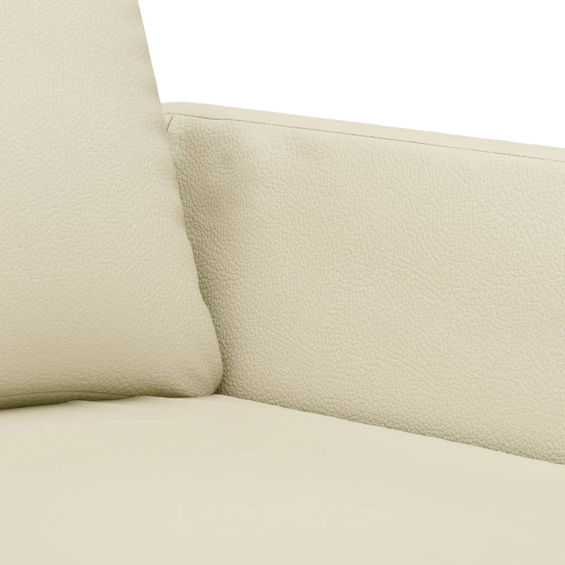 3-Sitzer-Sofa Creme 180 cm Kunstleder