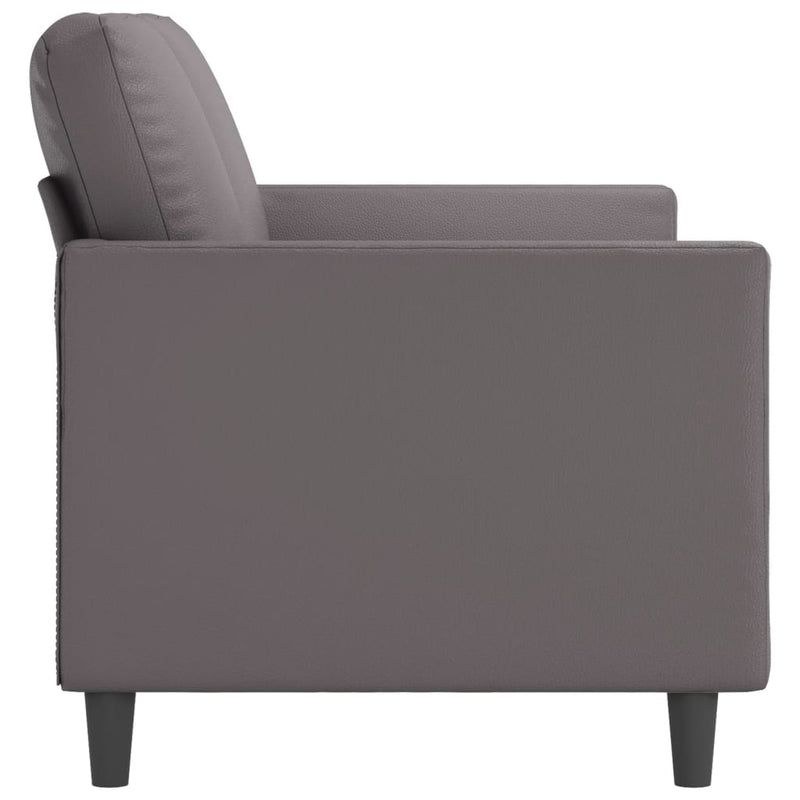 3-Sitzer-Sofa Grau 180 cm Kunstleder