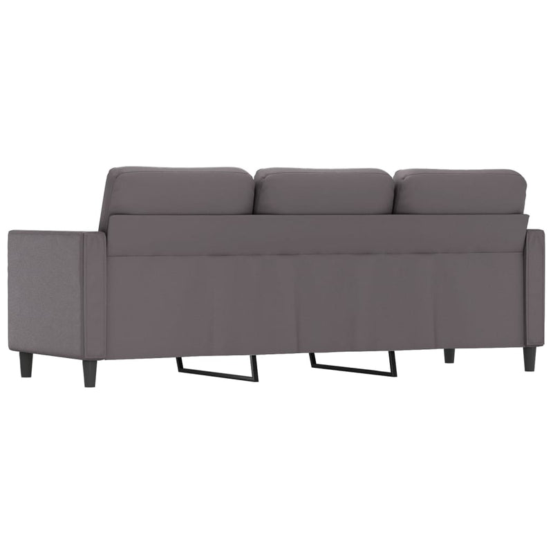 3-Sitzer-Sofa Grau 180 cm Kunstleder