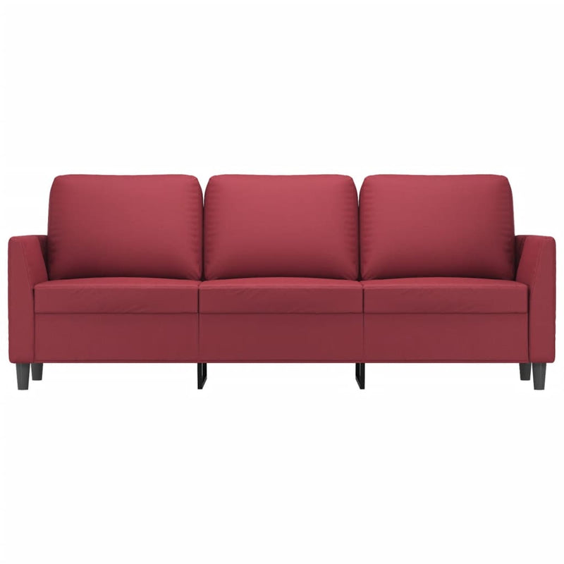 3-Sitzer-Sofa Weinrot 180 cm Kunstleder