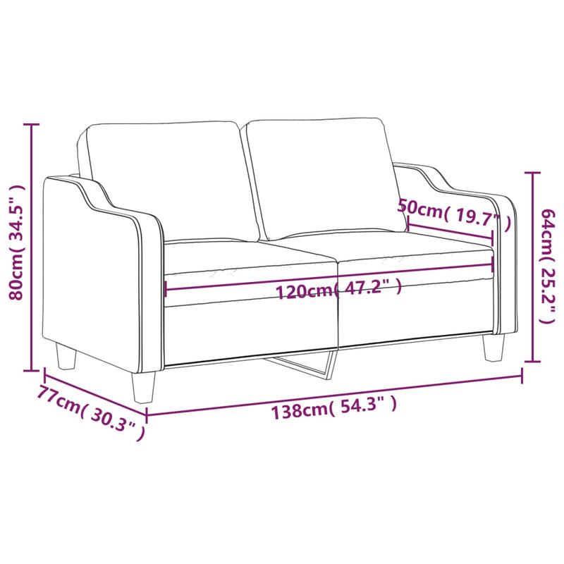 2-Sitzer-Sofa Hellgelb 120 cm Stoff