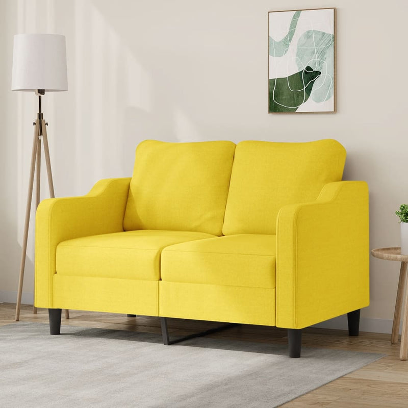 2-Sitzer-Sofa Hellgelb 120 cm Stoff