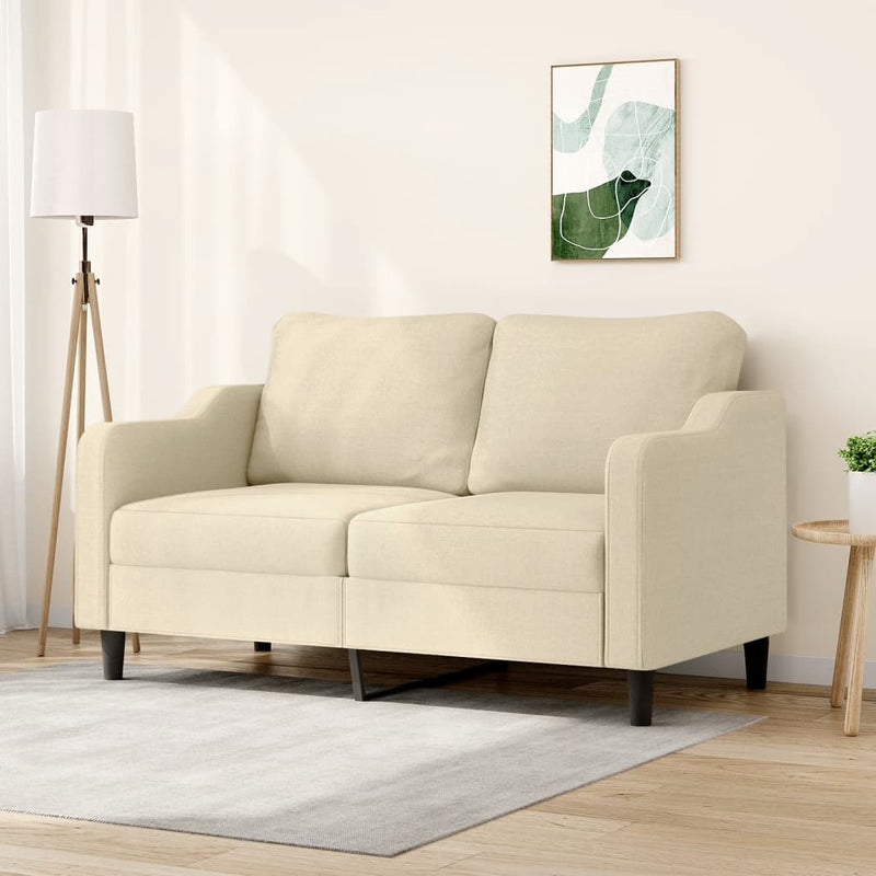 2-Sitzer-Sofa Creme 140 cm Stoff