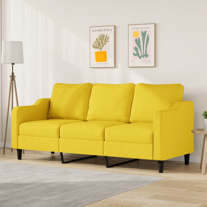 3-Sitzer-Sofa Hellgelb 180 cm Stoff