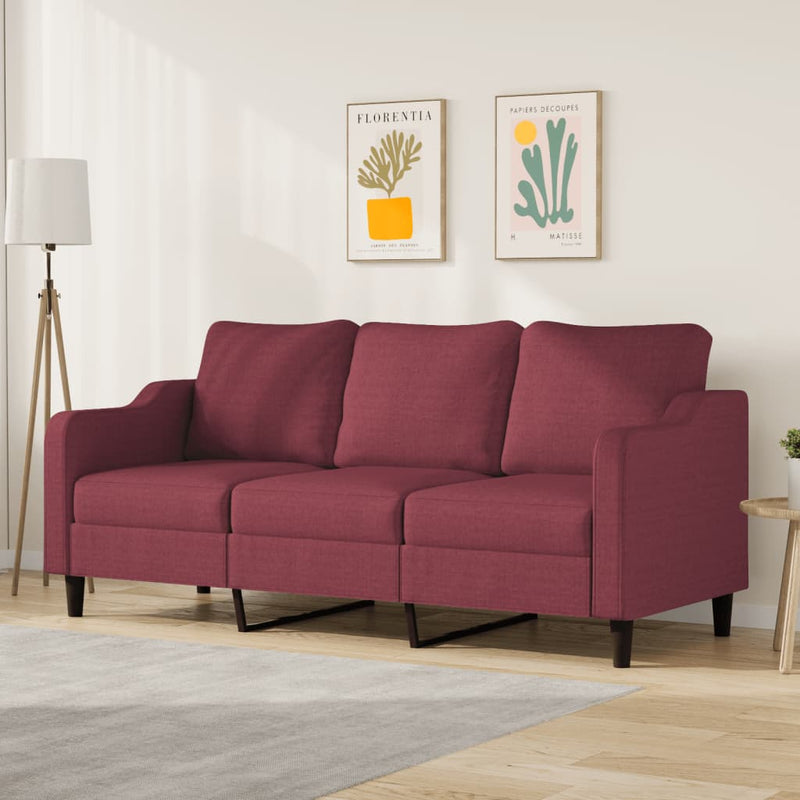 3-Sitzer-Sofa Weinrot 180 cm Stoff