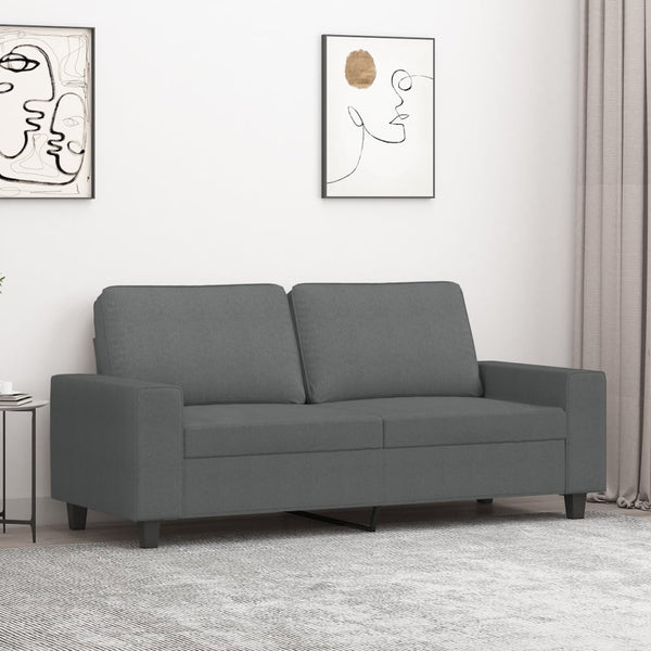 2-Sitzer-Sofa Dunkelgrau 140 cm Stoff