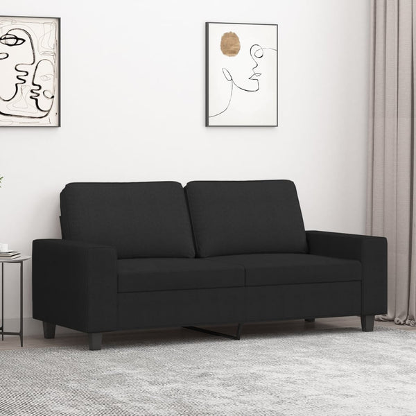 2-Sitzer-Sofa Schwarz 140 cm Stoff