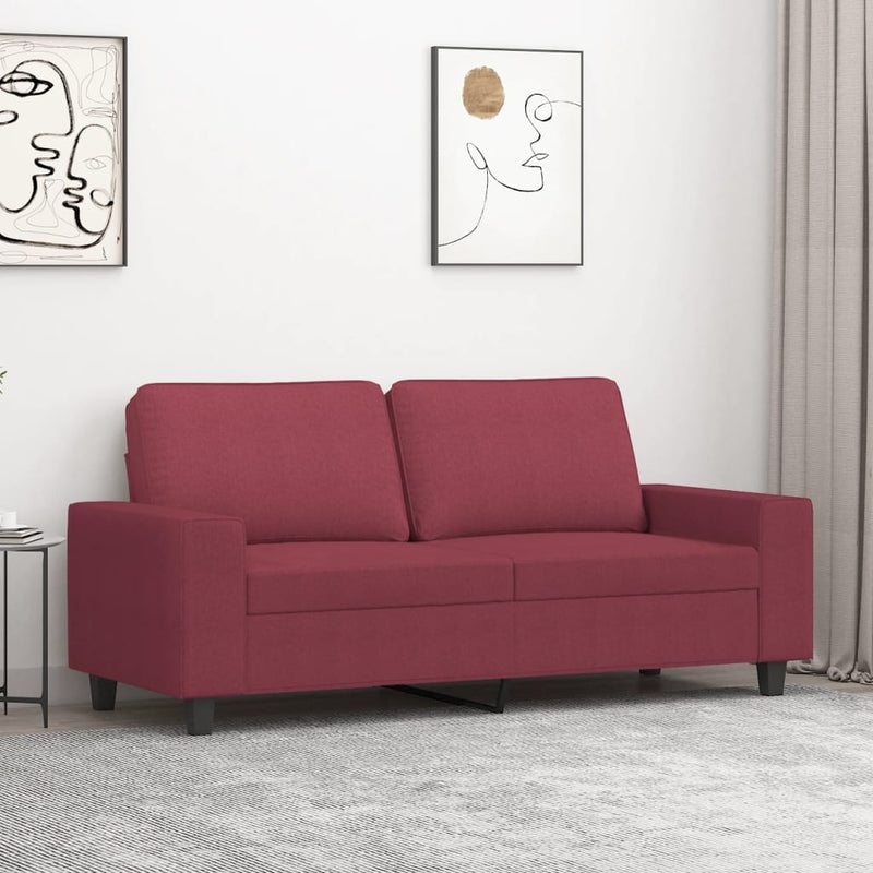 2-Sitzer-Sofa Weinrot 140 cm Stoff