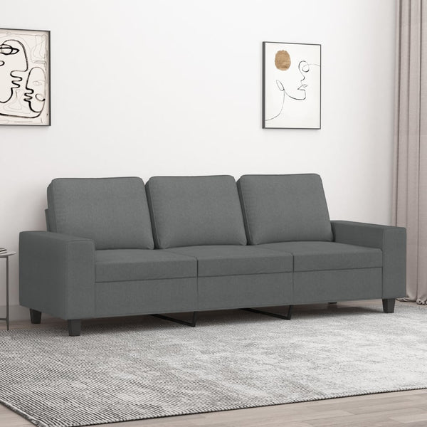 3-Sitzer-Sofa Dunkelgrau 180 cm Stoff