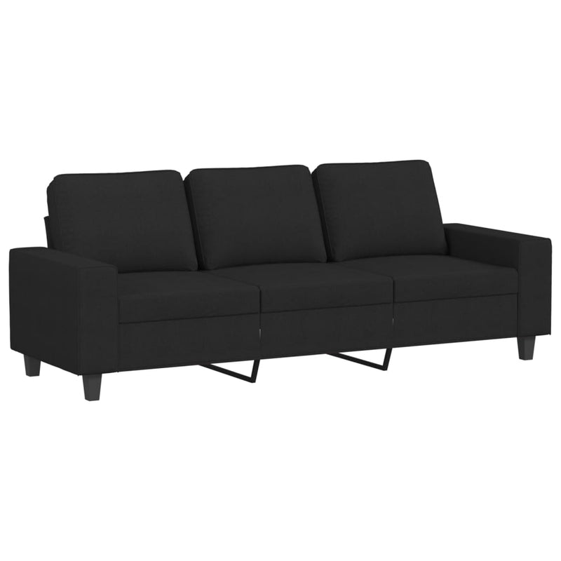 3-Sitzer-Sofa Schwarz 180 cm Stoff