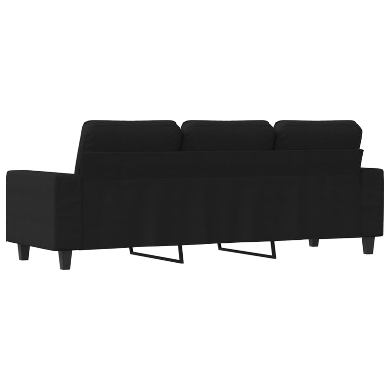 3-Sitzer-Sofa Schwarz 180 cm Stoff