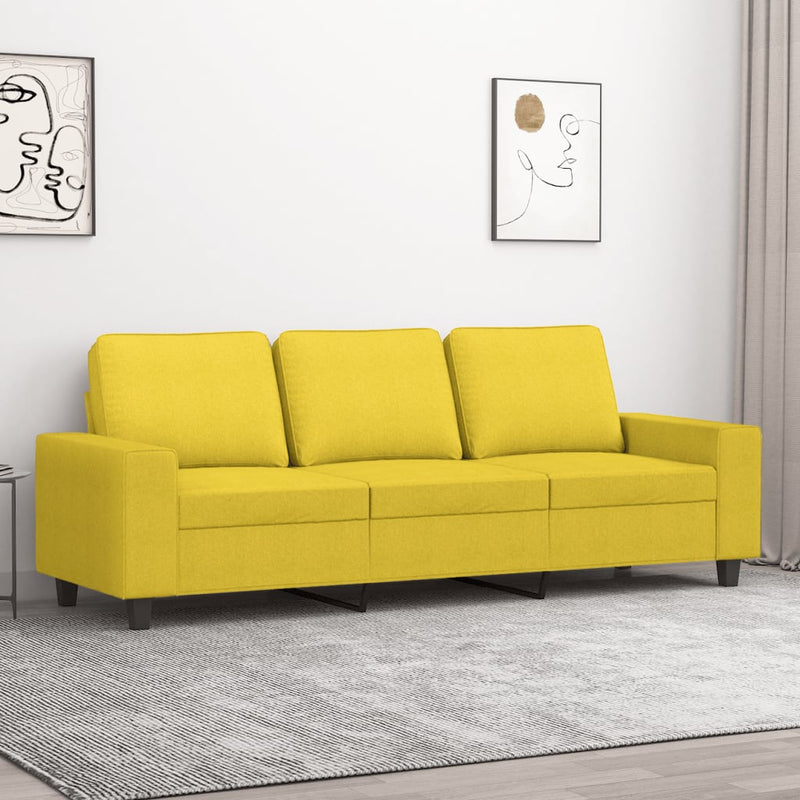 3-Sitzer-Sofa Hellgelb 180 cm Stoff