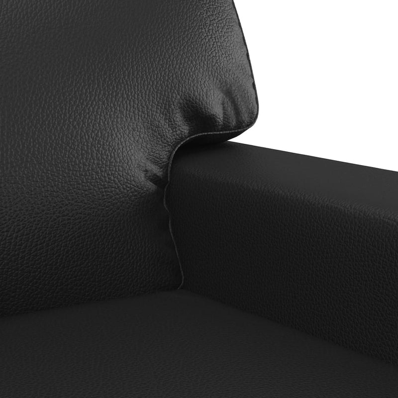 2-Sitzer-Sofa Schwarz 120 cm Kunstleder