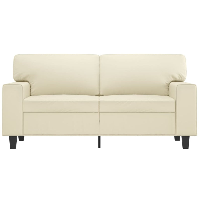 2-Sitzer-Sofa Creme 120 cm Kunstleder