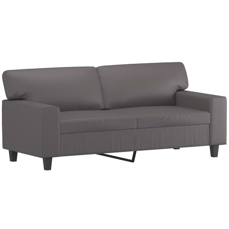 2-Sitzer-Sofa Grau 140 cm Kunstleder