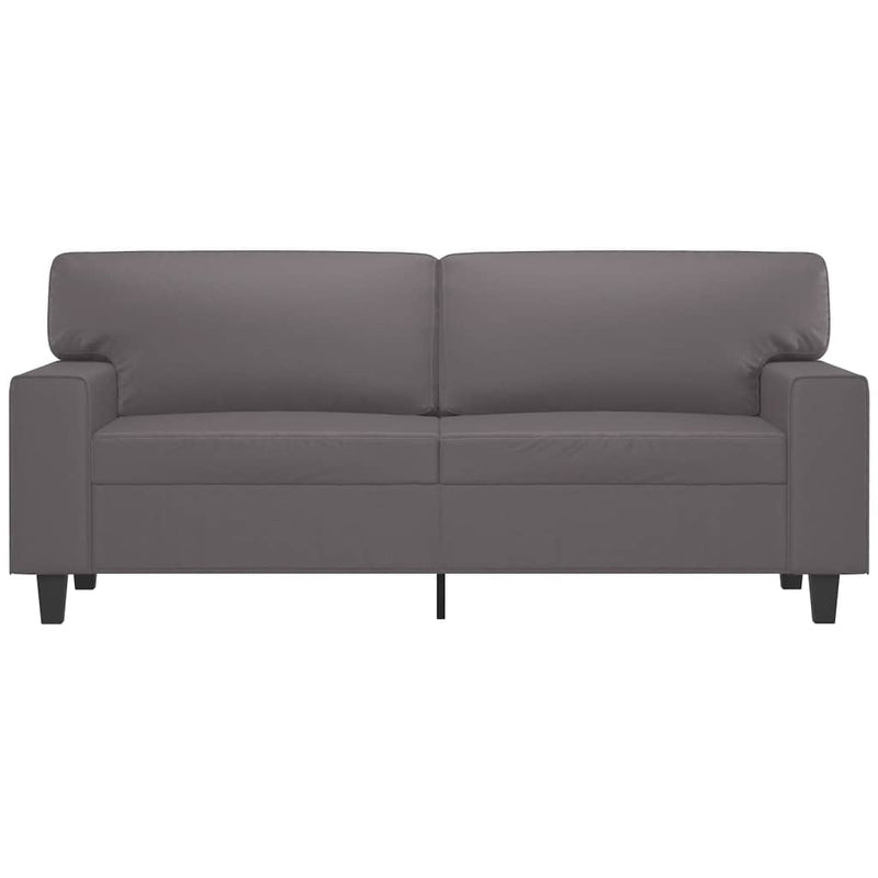 2-Sitzer-Sofa Grau 140 cm Kunstleder